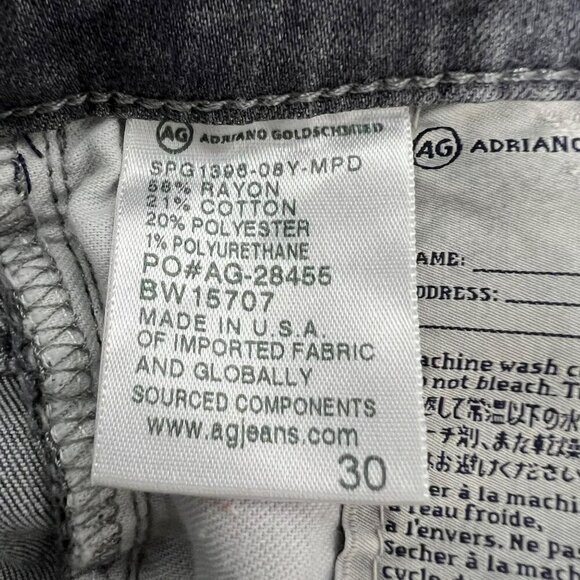 Adriano Goldschmied Womens Farrah Skinny Crop Jeans Gray Paint Splatter 30 Waist - Picture 10 of 10